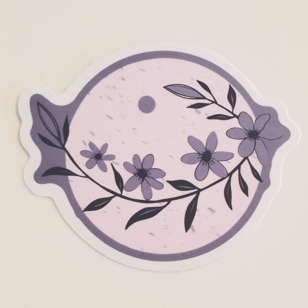 10/$10 Purple Flowers & Moon Sticker